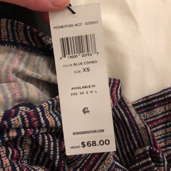 BCBGeneration Striped Multicolored Dress in Blue Combo Size XS NWT - Picture 6 of 6